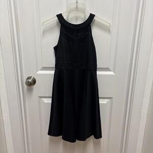 Nickie Lew Girls Black Halter Style Dress Sheer Cutouts‎ Formal Dress - Size 14